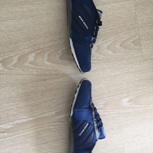 Miss Sixty dark blue satin sneakers used, size 40