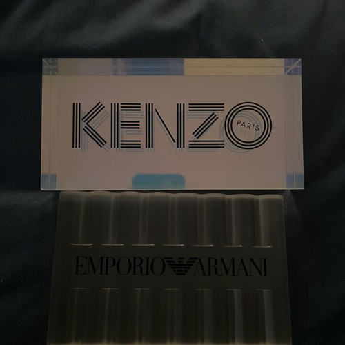 Plexiglass stands Kenzo and Emporio Armani like new