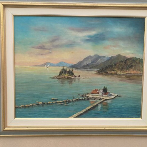 Painting Pontikonisi used, unsigned oil painting