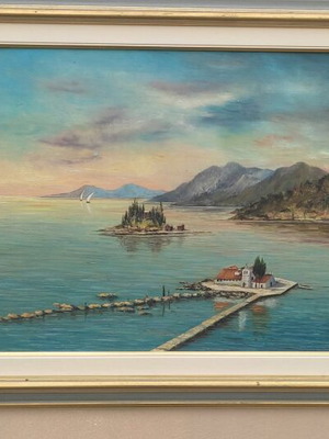 Painting Pontikonisi used, unsigned oil painting
