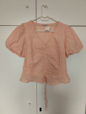 Pimkie blouse new pink salmon kipur fabric size 38