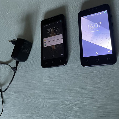 Alcatel One Touch two used smartphones with charger, dual SIM
