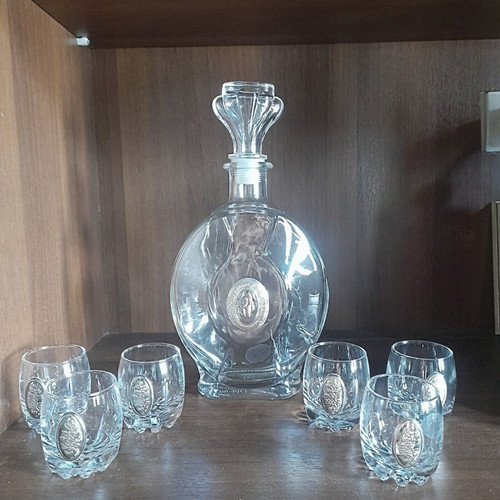 Vintage 1980 Italian Liqueur Set 7pcs Crystal & Silver 925 Collezione Anxanum Argenti