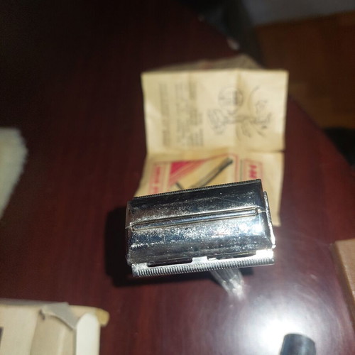 Vintage shaving and haircutting tools used, set of 129