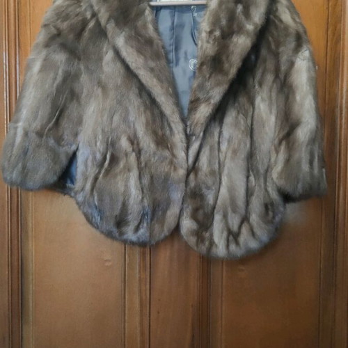 Etol mink fur cape like new, gray brown