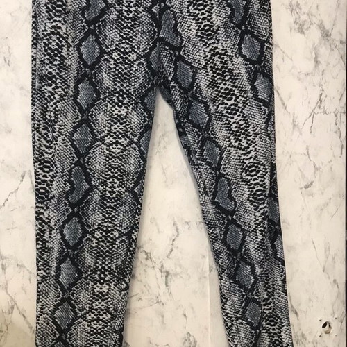 Black and white pants with snake pattern used