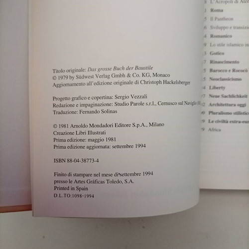Stili Architettonici Vintage Book like new, Italian architecture guide