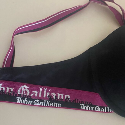 John Galliano black women's underwear set new with push up bra 75C and thong M