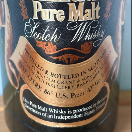 Glenfiddich Pure Malt 1L 43% Vintage 1970s Speyside Single Malt