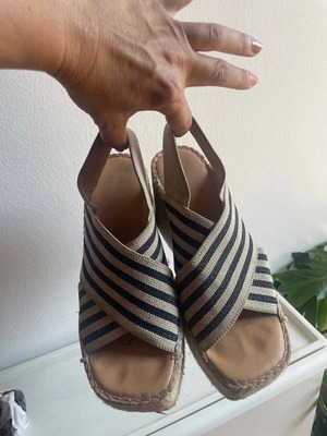 ALE platform sandals size 37 used, white and blue