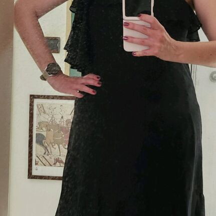 Little black dress Zara like new, black asymmetrical dress with ruffles
