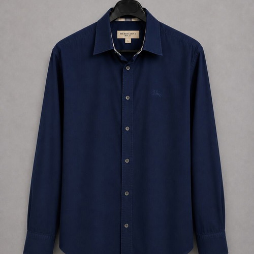 Burberry Brit men's cotton shirt navy blue size L like new