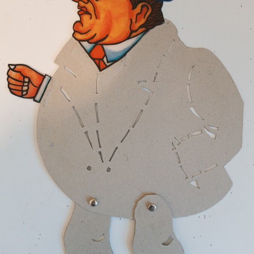 Bebis semi-professional shadow theater figure used, plastic and cardboard