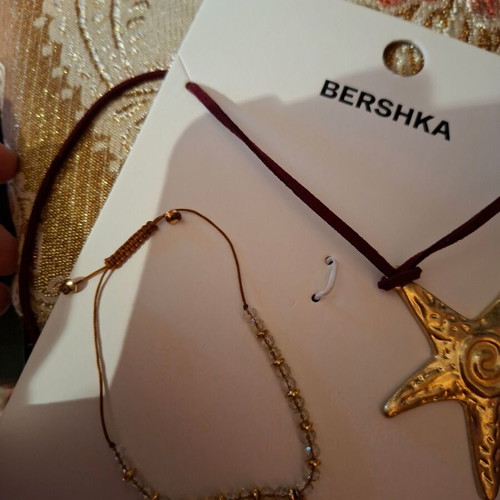 Bershka necklace and bracelet set new yellow