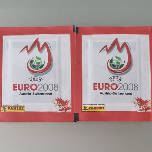 Panini UEFA Euro 2008 sticker packets new, set of 2 red