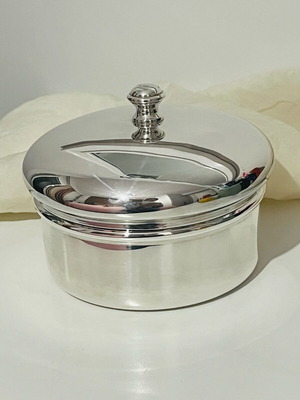 Fink Living silver-plated container used with mirror finish
