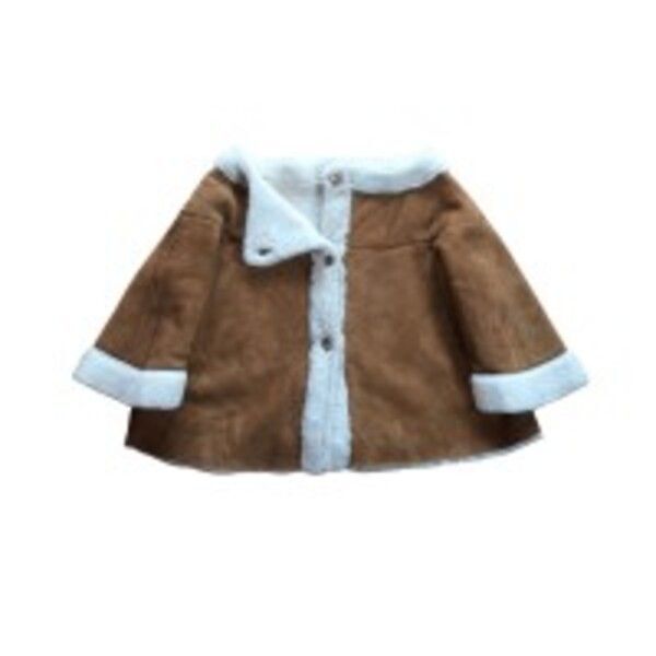 Shearling cropped flare jacket S-M