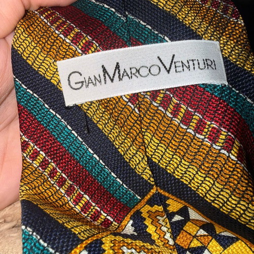Gian Marco Venturi Italian Designer Men's Tie 100% Silk New Multicolor
