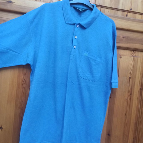 T-shirt with collar Woodland used, size L, blue