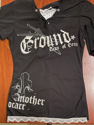 Shein grunge y2k T-shirt, μαύρο και άσπρο, μέγεθος M