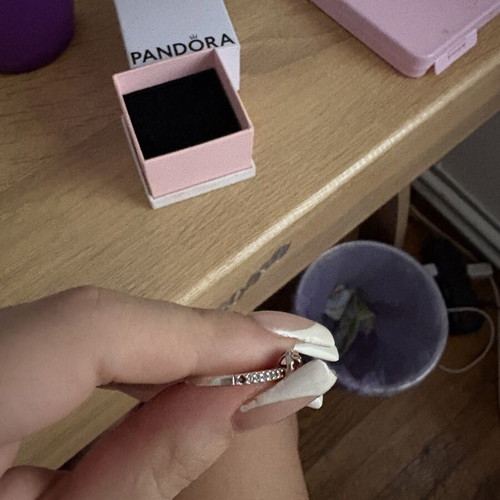 Pandora Red Heart Ring used, missing small side diamond, size 50-52