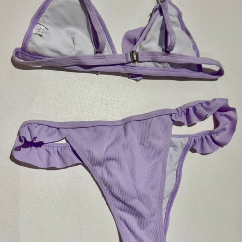 Swimsuit new with tags size L purple bikini lining