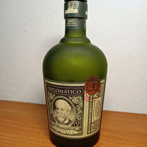 Diplomático Reserva Exclusiva Rum bottle used, empty 70cl