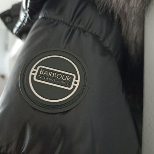 Barbour Platinum Mercury long puffer coat new, size 12, black