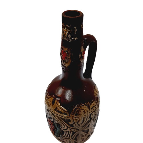Bulgarian ceramic wine jug like new, richly decorated, 27 cm