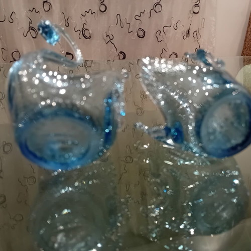 Murano glass swans vintage set of 2, like new