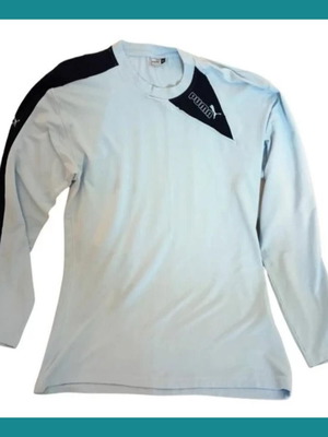 Puma Polo Shirt used, powder-blue, long sleeves, XL