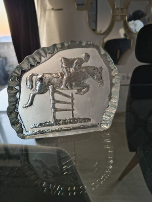 Vintage crystal equestrian sculpture '80s