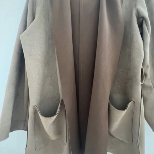 Suede coat Zara like new, chaki/brown color, size XL