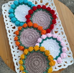 Crochet coasters, single piece