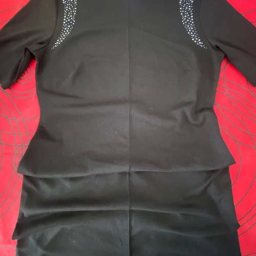 Black Orsay Voyelles dress EU 40 midi with rhinestones on shoulders like new