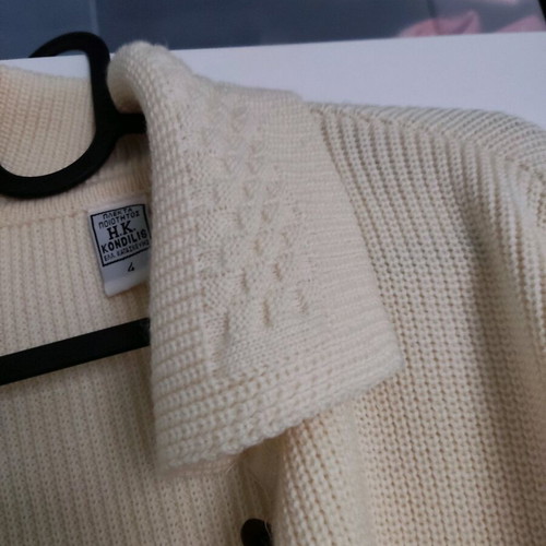 Greek-made cardigan new, white, size L and XL