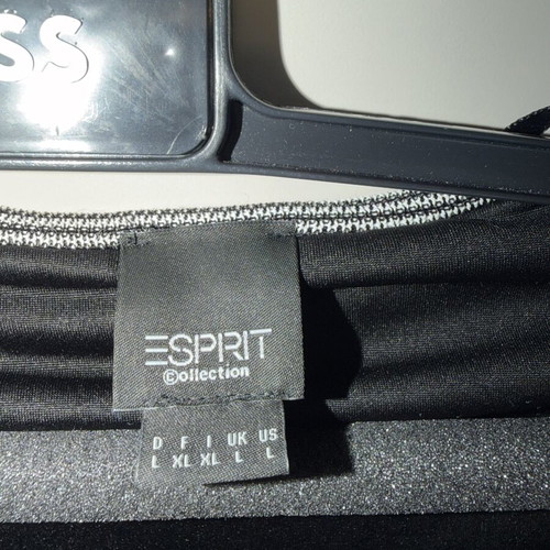 Esprit Collection knitted midi dress size L like new, black and white zigzag