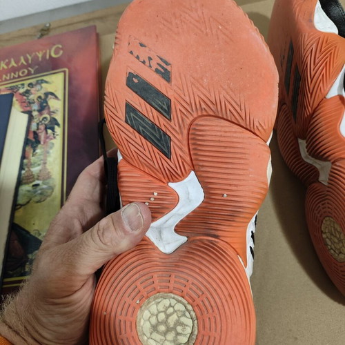 Adidas Trae Young sneakers used, worn sole for outdoor use