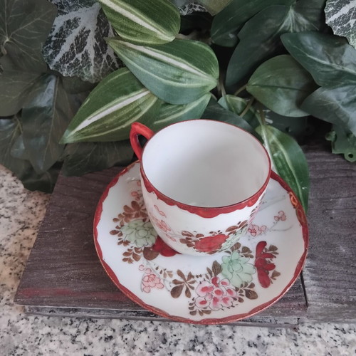 Kutani Japanese porcelain cup, antique 100+ years old