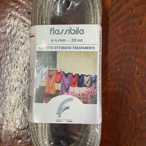 Clothesline wire new 4mm thickness 20 meters, Italian product