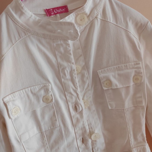 Chaton White Cotton Safari Jacket like new, sizes XS and S