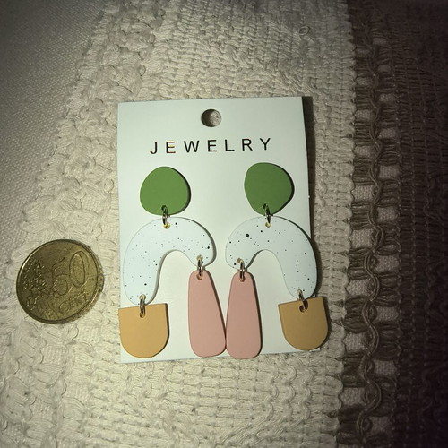 Boho earrings new, white and multicolor