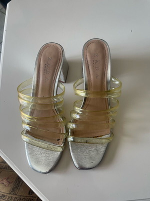 Zara silver mules size 37 used