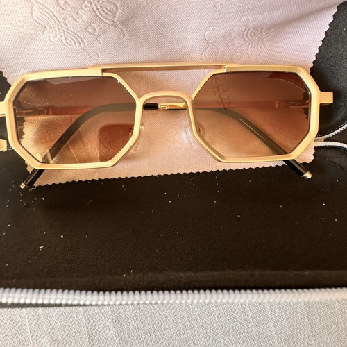 Unisex sunglasses, 2 pairs, brown and gold