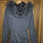 Superdry parka jacket used, grey pencil, small