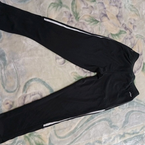 Adidas tracksuit pants used, shiny, for 11-12 years old, black