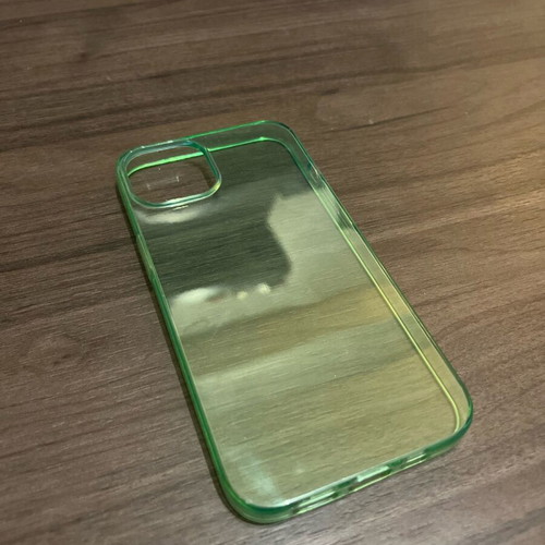 IPhone 13 case green transparent, medium hardness, new
