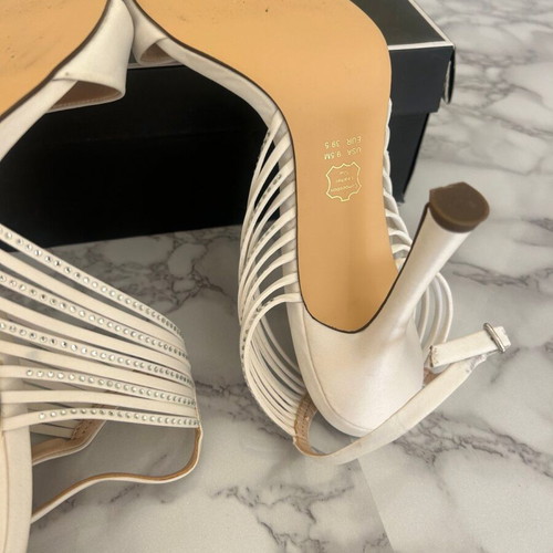 Nina white women's sandals size 39.5 new, 12 cm heel