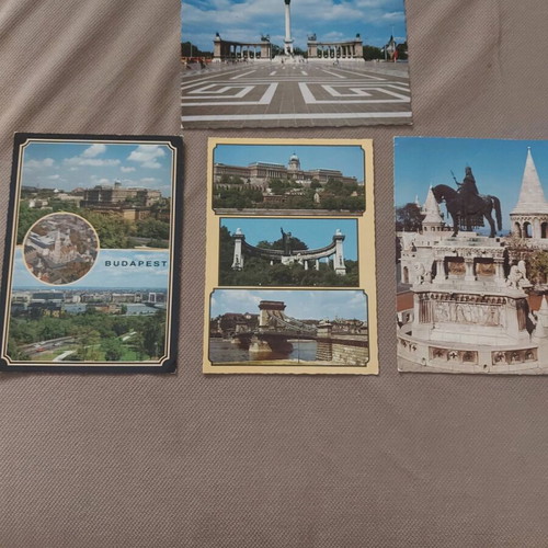 Old postcards used from Crete and Budapest