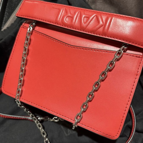 Karl Lagerfeld Crossbody Bag Red New Leather